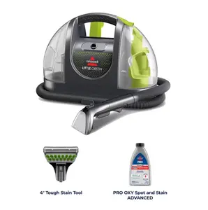 BISSELL Little Green Portable Deep Cleaner, for Carpet, Upholstery, and Auto, Lightweight, Strong Suction, Large Tank Capacity, 3369, Green