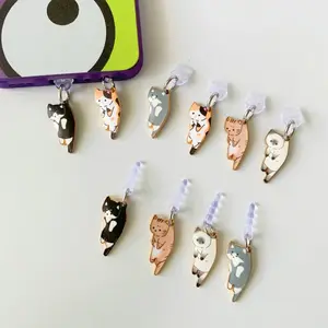 Cute Cat Design Phone Dust Plug, 1 Count Creative Phone Dust Plug for 3.5mm Round Hole & Type C Phone, Mobile Phone Accessories for Women & Girls, Phone Decoration