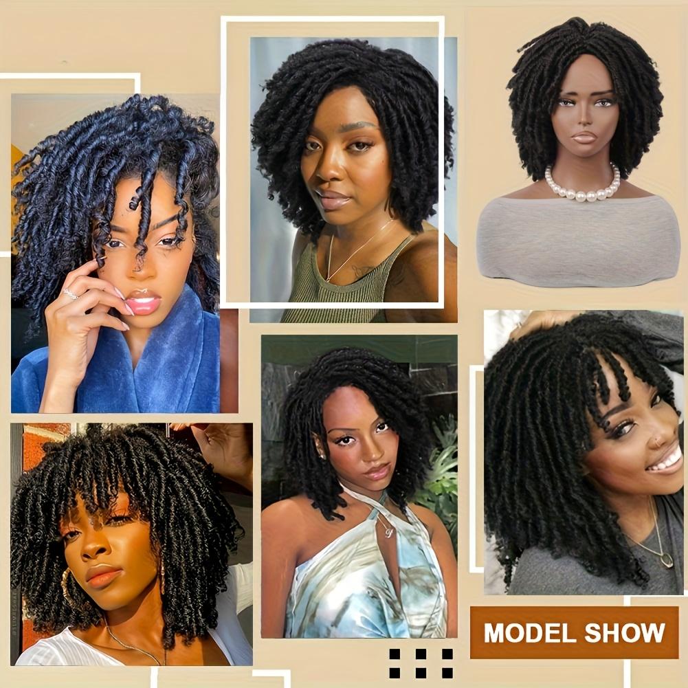 Crochet Short Dreadlock Synthetic Wig for, Suitable for Daily Wear and Parties, 8 Inches