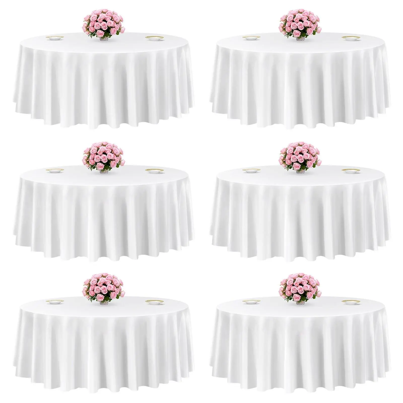 6/10 Pack 70 x 120 Inch Rectangle Tablecloths, Premium Wrinkle-Resistant Polyester Table Covers, Reusable Machine Washable Non-Transparent Table Cloths, Elegant Stain & Scratch Resistant Table Decor for Wedding, Party, Banquet & Daily Dining