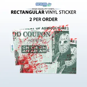 Halloween food coupon rectangle vinyl sticker