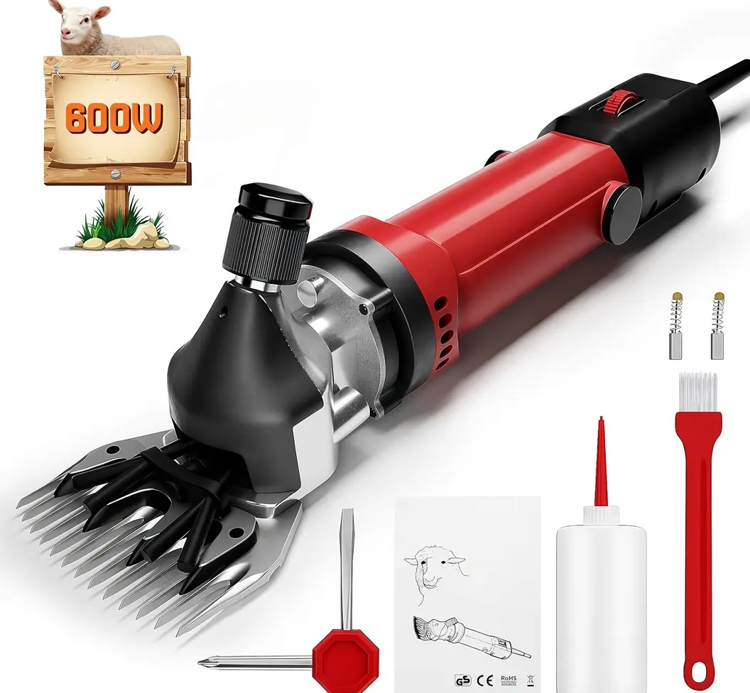 Sheep Clippers 600W, Professional Animal Shearing Machine, Farm Livestock Grooming Kit, Heavy Duty Electric Clippers for Thick Coat Animals (Sheep Clippers-600W)