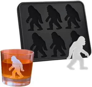Bigfoot Ice Cube Mold – 6-Cavity Silicone Monster Ice Tray for Whiskey & Cocktails, Funny Reusable Ice Molds for Parties, Easy Release Novelty Ice Luge Cube Maker