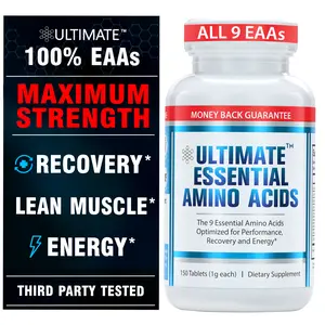 Ultimate 100% Essential Amino Acid Supplement for Cutting, Fasting & Workouts - All 9 EAAs, 40% Leucine — Ideal BCAA Ratio for Energy, Muscle & Recovery - 150/300 Easy-to-Swallow Keto & Vegetarian Tablets