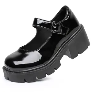 Platform Pumps Womens Mary Janes Lolita Shoes Mary Janes Ankle Strap Wedges Chunky Heel Halloween Cosplay School Students Shoes… maryjane platforms