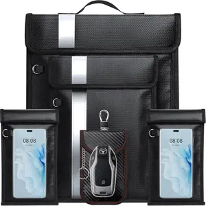 Faraday bags, anti-tracking Faraday bag for phones & Laptops & Tablets & car keys, fireproof & waterproof EMP bag, Faraday cage with handle
