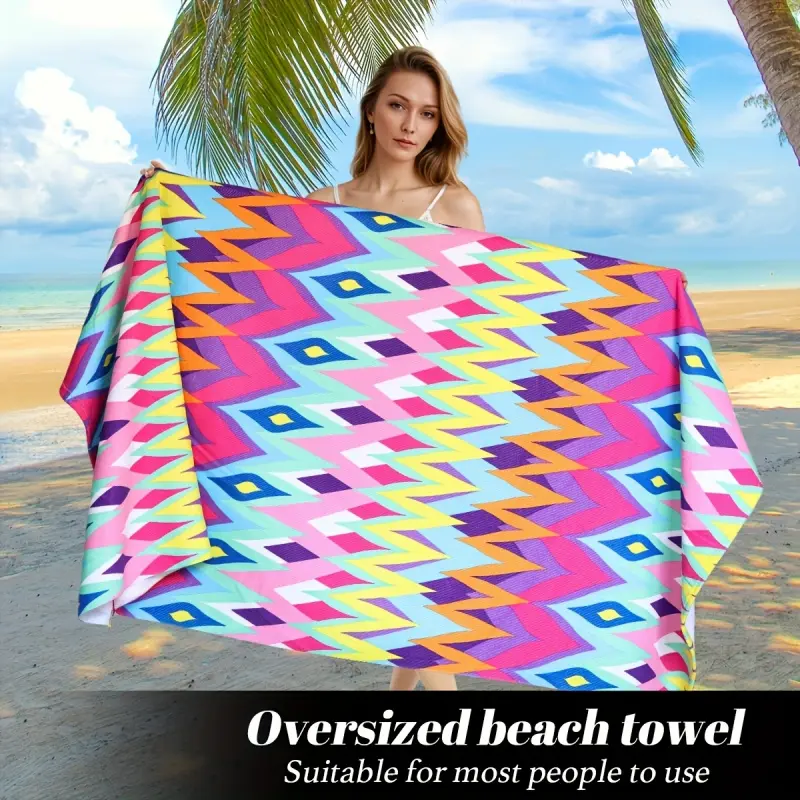 Oversized Thick Cotton Beach Towel, Soft Fluffy Microfiber Fabric, Fast Dry Quick Dry Sand Resistant, Ideal for Swimming Pool Travel, Unique Gift for Girlfriend, Home Bathroom Essential
