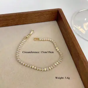 Diamond Glow Tennis Bracelet - Sparkling Cubic Zirconia Elegance 19.4cm Length 0.4mm Stone Width Hypoallergenic Durable Luxury Accessory for Men Women sputum stocking stuffers for mom mom stocking stuffers stocking stuffers for women bracelets