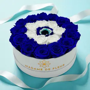 Large Evil Eye Round Box - Preserved Roses