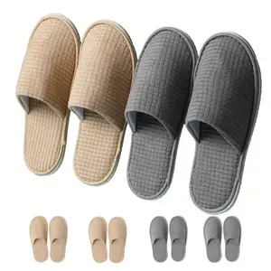 6Pcs All-Season Indoor/Outdoor Slippers - Grid Pattern Slip-On House Shoes, Soft Fabric Lining & Cushioned Comfort for Home, Spa, Travel - Versatile for Men & Women - Home Improvement.