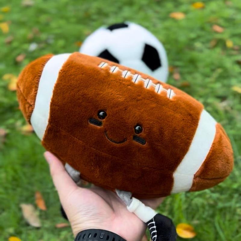 11" Cute Football Plush Toys Soft Stuffed Sport Throw Pillow Plush Ball Gift for Kids Birthday and Christmas Decoration (Footless - Basketball) Durable Fluffy