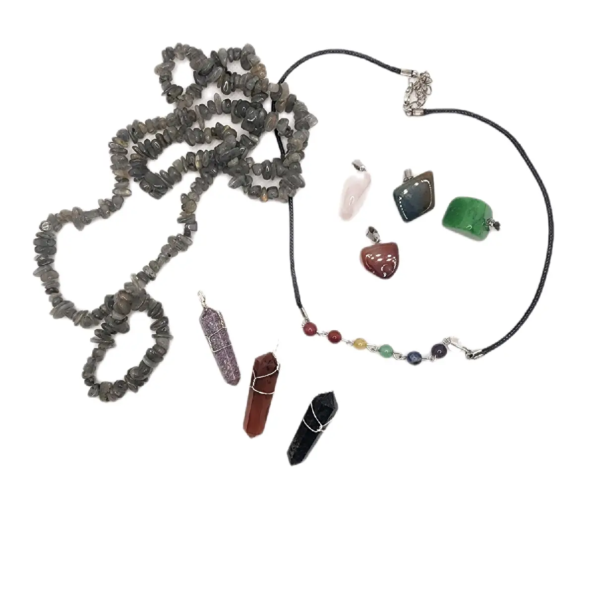 Crystal Necklace Pendant - Assorted Gemstone Jewelry