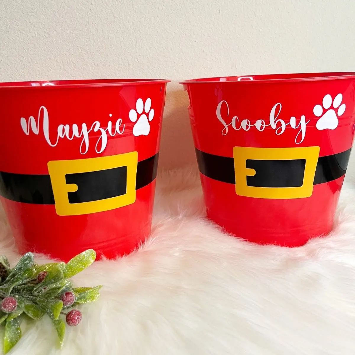Personalized Christmas Santa Buckets