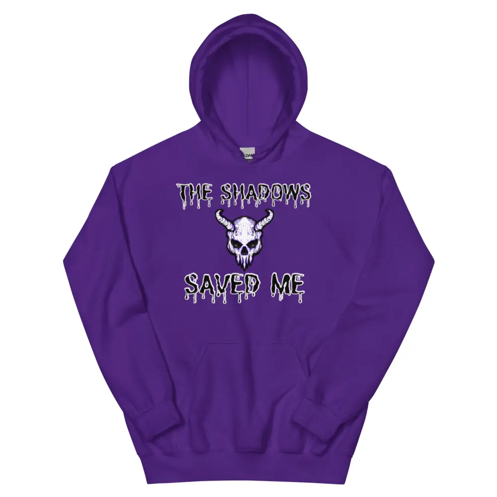 Gildan Heavy Blend Hoodie: The Shadows Saved Me Graphic Print