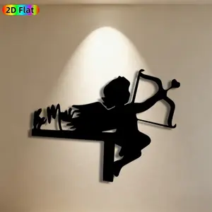 1pc Cupid Metal Wall Art Cupid Statue Mural, Ideal Gift for Valentine's Day, Wedding, Rust-Resistant Metal Wall Decor Wall Sculptures, Perfect for Bedroom Wall & Garden Fence, Romantic Decor Enthusiasts