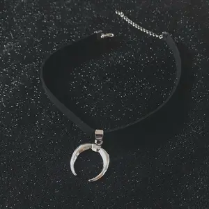 Punk Style Moon Alloy Plated Choker Necklace