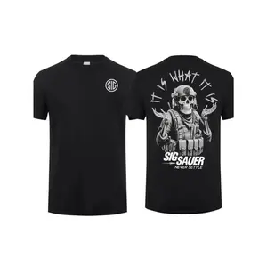 Sig Sauer Never Settle T-Shirt - -Camouflage & "IT's WHAT IT IS" Graphic Tee Suitable for All Seasons - Unisex Casual Wear with Sig Sauer - Machine Washable Comfortable Round Neck Shirt