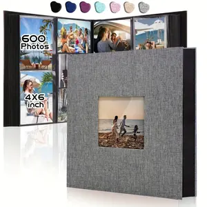 1-piece refillable photo album with a clear front window and vertical pocket design, ideal for wedding, family anniversary and youth travel photos, also a perfect gift for Valentine's Day and Mother's Day