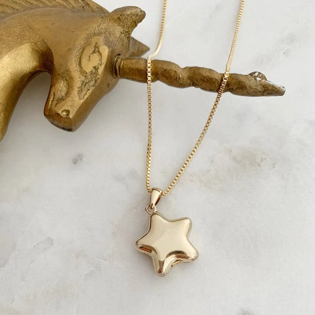 Polly Star Photo Charm Locket Necklace - Gold, Rose Gold, Silver (jewelry that opens up like a Polly Pocket!)