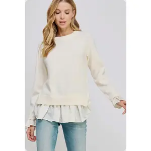 Brynlyn Ruffled Organza Knit Sweater