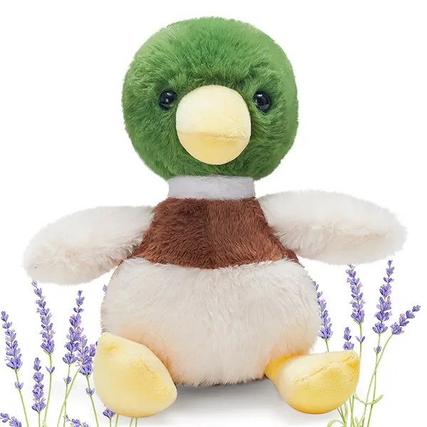 WEWILL 10" Playful Mallard Duck Plush - Microwavable Briefly Heated Scented Plush Fabric Toy, 0.45lbs Adorable Design Stuffed Toy with Cozy Stability, Cute Mini Animal Gift for Kids, Christmas Decor