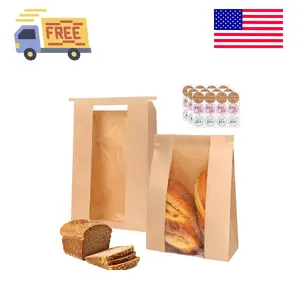 20 Pack Paper Bread Bags for Homemade Baked Goods, 13.7x8.3x3.5 Inches