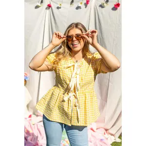 Yellow Gingham Top