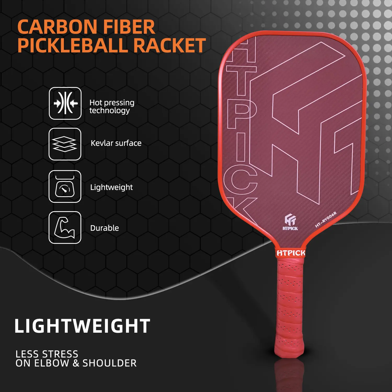Pro Kevlar Pickleball Paddles, Premium Kevlar & Carbon Fiber Surface, 16mm Polypropylene Honeycomb Core, Superior Control Power