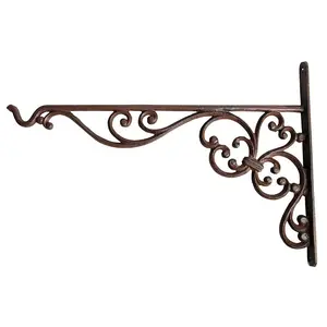 Hanging Basket Hook, Cast Iron, Antique Rust - Large