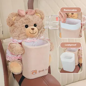 1/3pcs Car Cute Bear Tissue Box, Car Two-in-one Tissue Trash Can, Teddy Car Storage Box - Suitable for Car Interior Storage, Home Storage, Etc. Ideal for Valentine's Day Gifts, Holiday Souvenirs, Etc