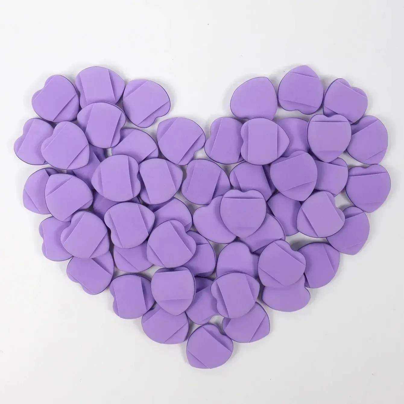 50 Pcs Heart Shaped Makeup Sponge Set, Beauty Sponges, Dry Wet Use, Soft Non-Powder Absorbent, Suitable for Foundation Bb Cream Loose Powder, Home Beauty Studio