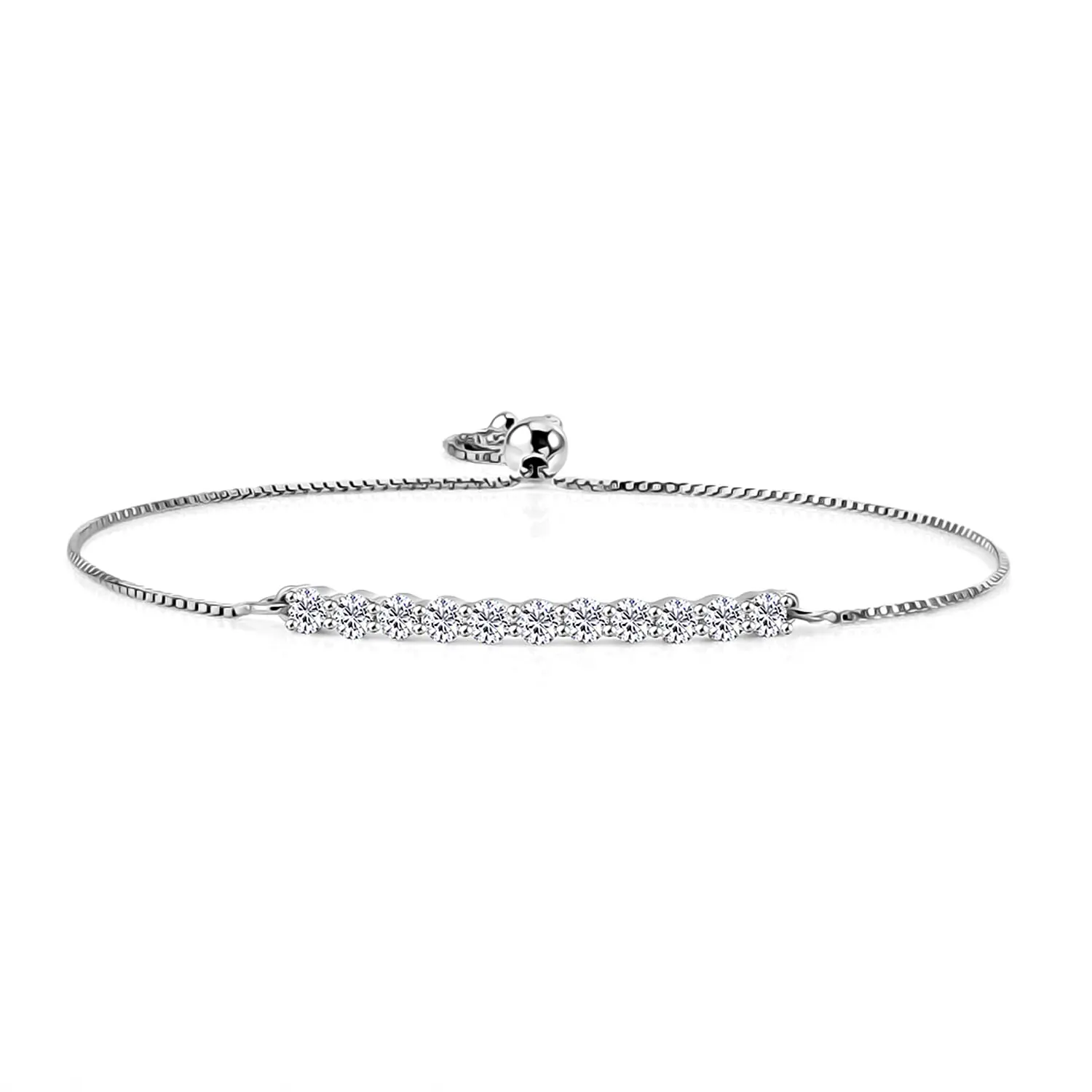 EverTrue Simulated Diamond Bracelet in Platinum Bond (10.50 In)