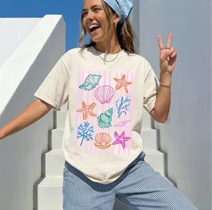 Comfort Colors Seashell Shirt, Beach Shirt, Summer Graphic Tee, Ocean Lover, Sea Shell Tee, Summer Vacation Tshirt, Womens Beach Shirt
