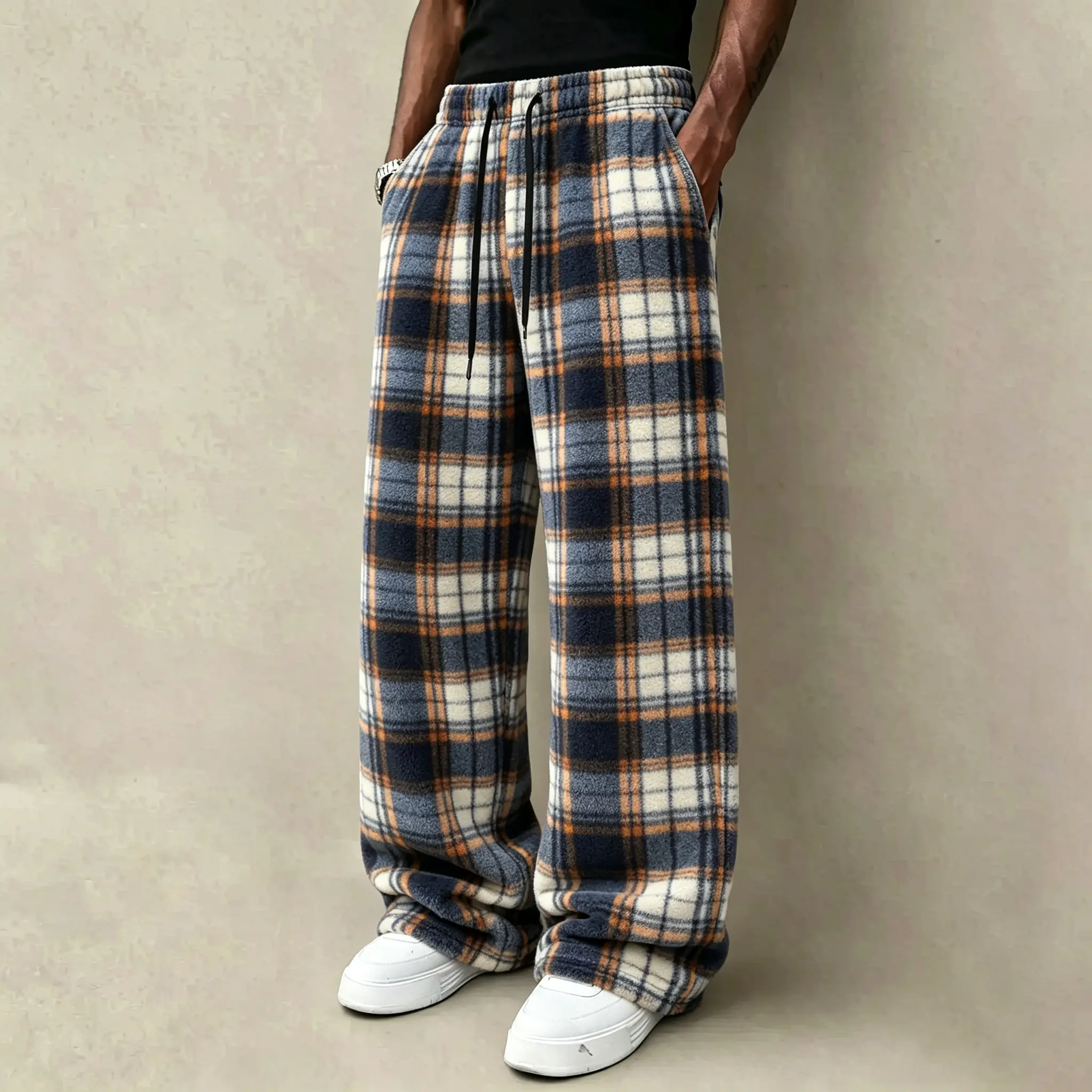 Blue and white checkered pattern