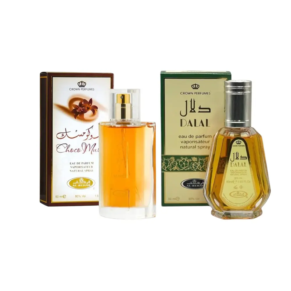 Bundle of Al rehab choco musk 50 ml and Dalal perfume 50 ml (2 Pack)