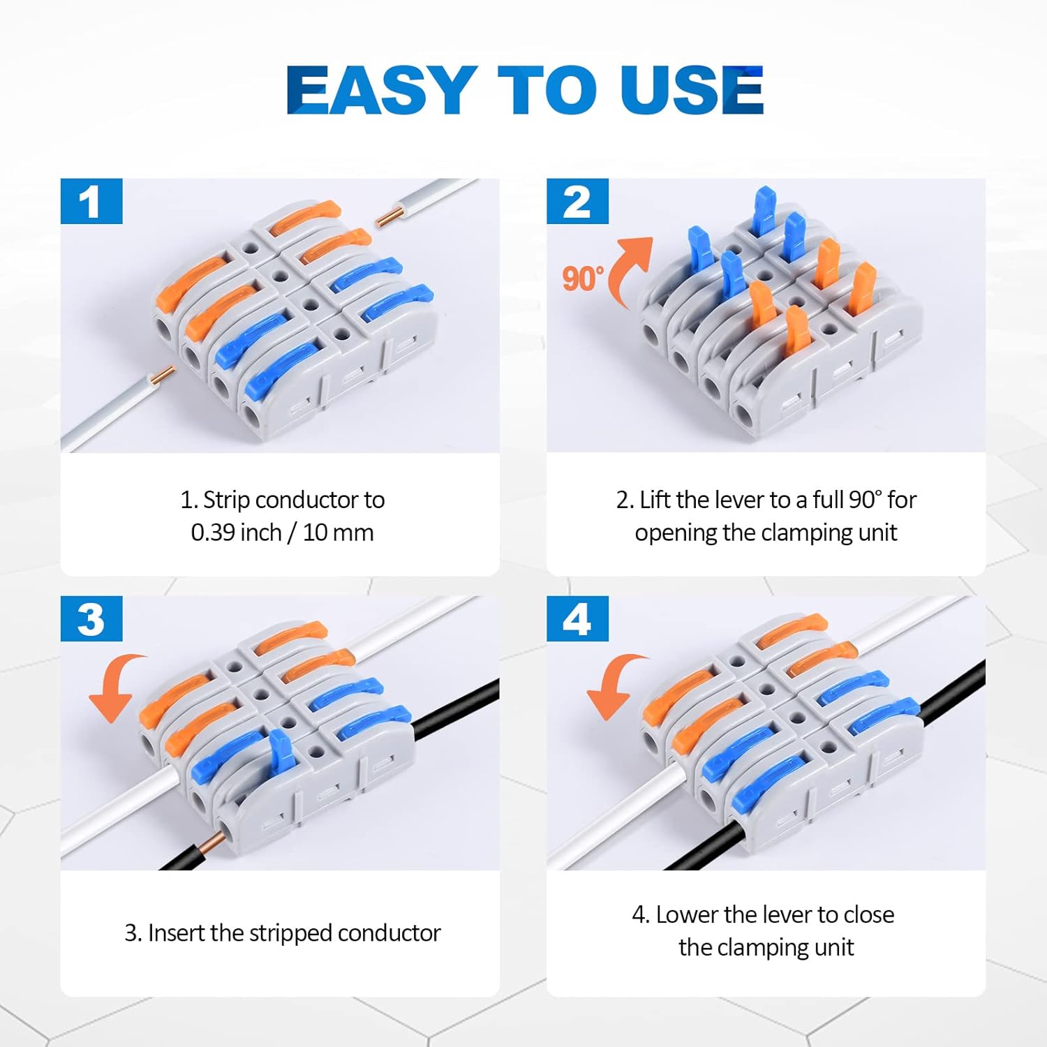 Universal Quick Wire Connector Kit 50-100Pcs Lever Type Electrical Connectors for House Wiring Car Repai Wire Connection Kit for Home Appliance & Auto Use