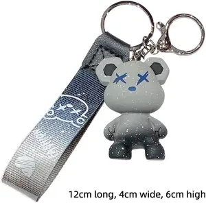 cartoon  key  case Cute Teddy Bear Keychain Pendant 12cm Colorful Cartoon Design for Car Keys Backpacks & Wristbands Two-Piece Set Four Colors Optional Adorable and Versatile Accessory Christmas cute pendant gift  toy  keychain