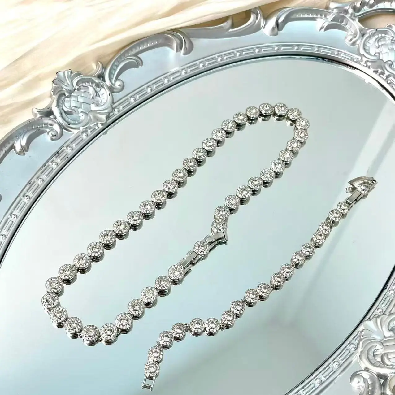"Shining Angel" Charm Collection Silver Jewelry Set - Charm Embellishments, Crystal Gemstone, Assorted Set Necklaces with Adjustable Bracelet, Ideal Gift for Loved Ones, Charm Embellishments Necklaces