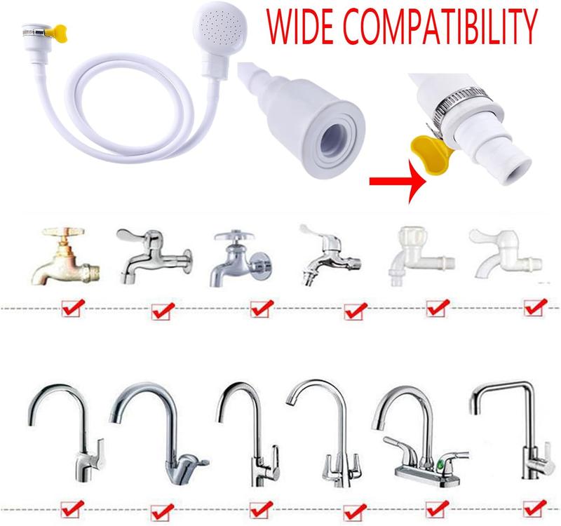 Sink Spray Rubber Hose, Sink Hose Attachment for Faucet Portable Sink Hose Faucet Sprayer, Shampoo Sprayer Hose for Dog, Pets, Bathing Baby, Washing Hair, Rinsing Vegetables.