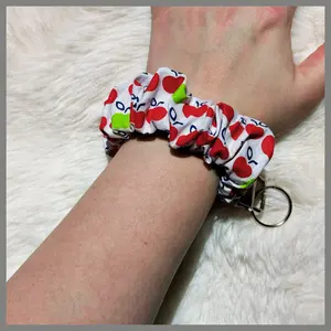 Scrunchie Wristlet Keychain || Apples