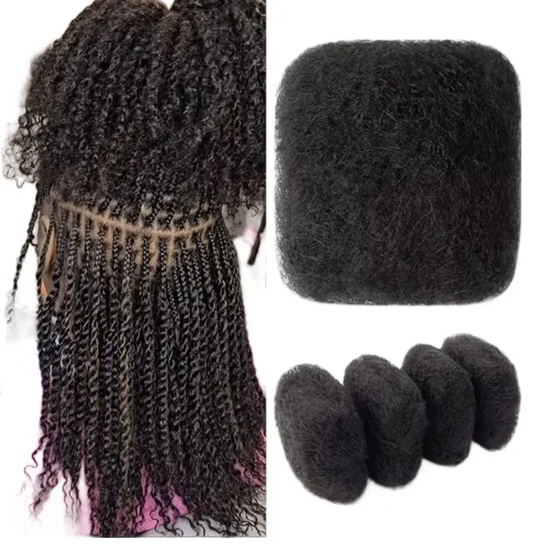 50g/ pack of Afro Kinky Bulk Human Hair Bulk for Braiding Double Drawn Mini Twist Microlocs Hot Braids Hair Bulk Extension Deep Wave