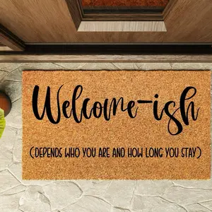 Welcome-ish Door Mats 18"x30" Coir Mat with Fun Quote for Home Entrance Decor