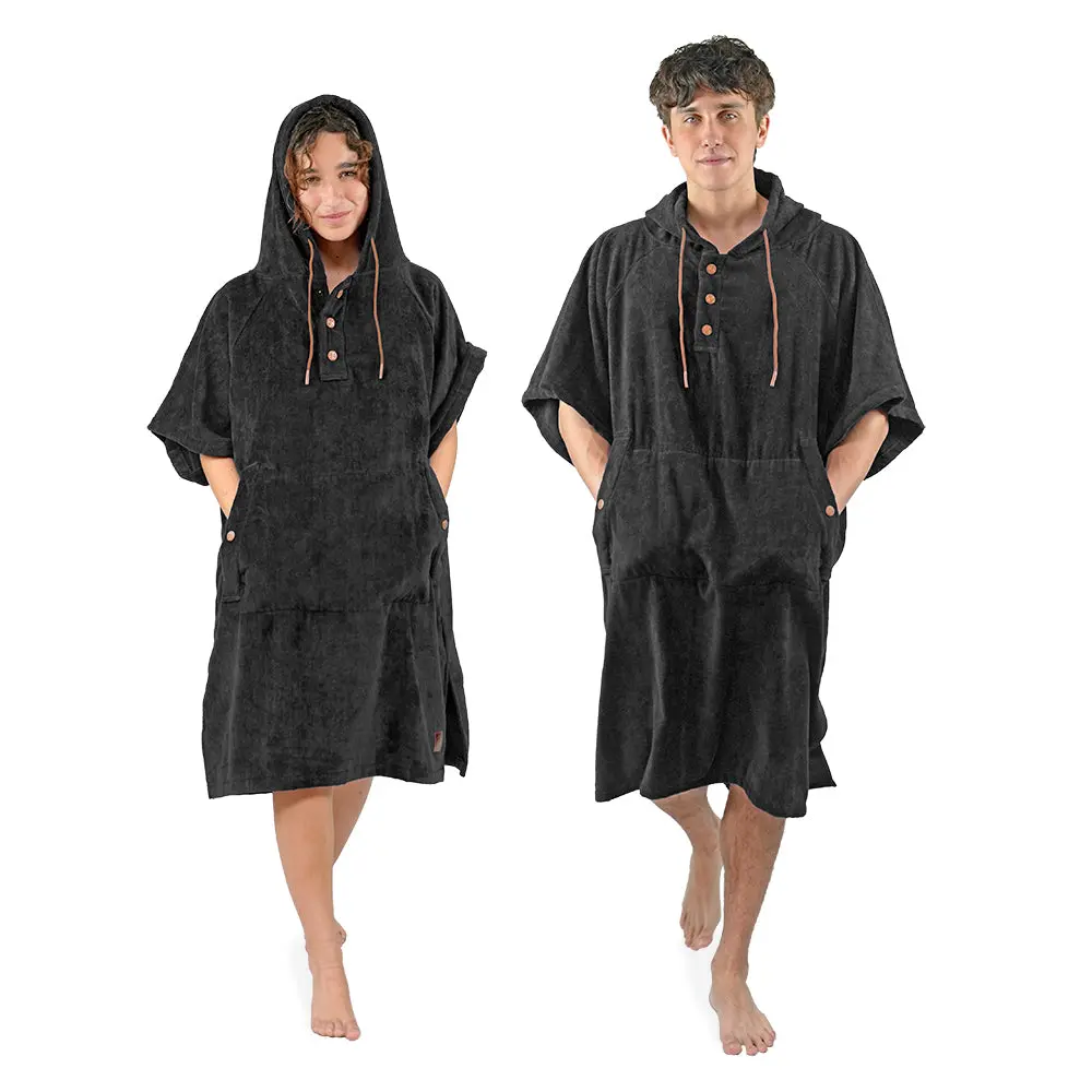 Changing Poncho - Discreetly change into bathing suits, wetsuits, and swimwear; internal access through front pocket for easy changing - Soft and Plush Cotton
