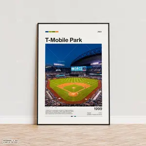 T-Mobile Park Poster, Seattle Mariners Poster Print, Stadium Poster, Sports Poster,  Mid Century Modern, Baseball Fan Gift Print POSTER