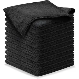 Microfiber Cleaning Cloth -12 Count 12.5x12.5 inch High Performance -1200 Washes, Ultra Absorbent Microfiber Towels for Cars Weave Grime