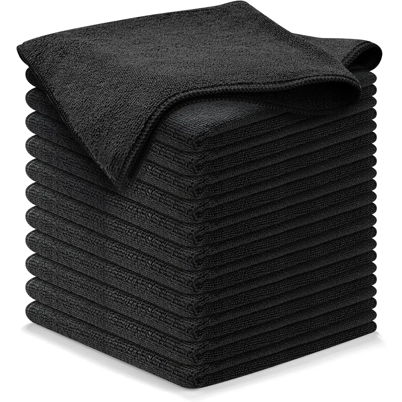 Microfiber Cleaning Cloth -12 Count 12.5x12.5 inch High Performance -1200 Washes, Ultra Absorbent Microfiber Towels for Cars Weave Grime