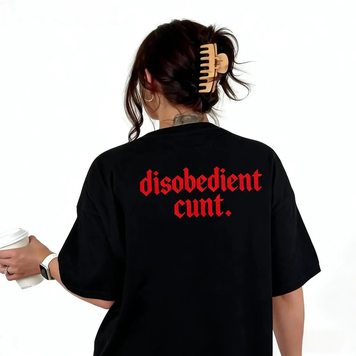 Unisex Gothic Back Graphic Tee | 100% Cotton Punk Rock Rebellious Street Top