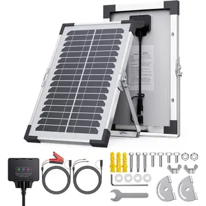 7.5W 12V Solar  Charger Maintainer, 12 Volt Solar Panel for   with  Controller,  Low-Iron Tempered Glass Solar Trickle Charger for Boat  RV Lawn Mower