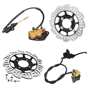 Motorcycle Front & Rear Hydraulic Brake Caliper Master Cylinder Assembly with Disc Brake Rotor Kit for Pit Dirt Bike Scooter Taotao Coolster SSR KLX Apollo SSR Coolster 110cc 125cc
