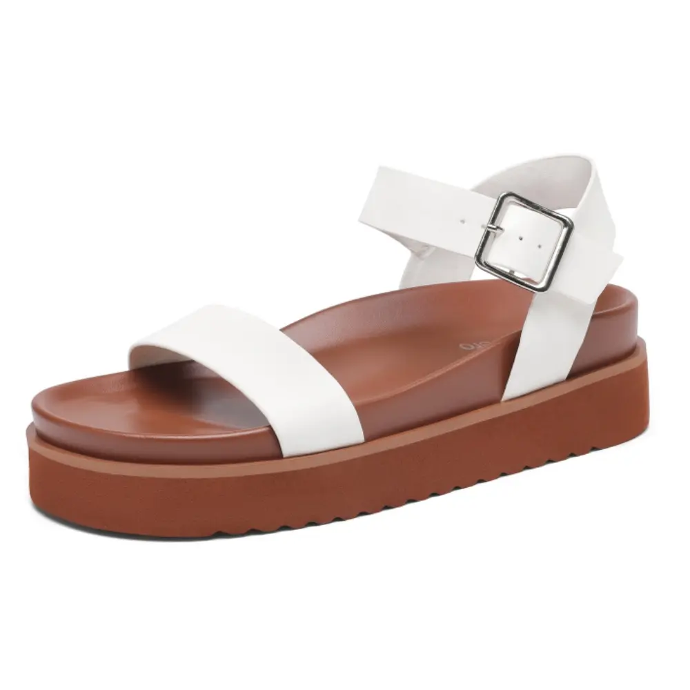 Platform Sandals Open Toe Summer Sandals Low Wedge Design Adjustable Straps Outsole for Casual Wear